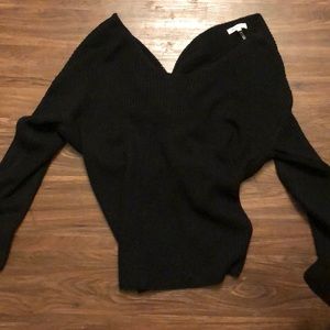 Twist back black sweater